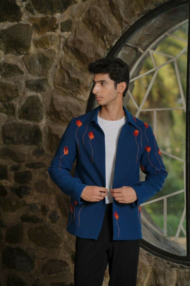 Torque Teal Blue Shacket by Hilo Design | Grocsy