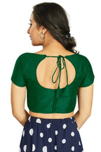 Aastha Fashion Women's Green Art Silk Designer Festive Wear Readymade Blouse | Grocsy