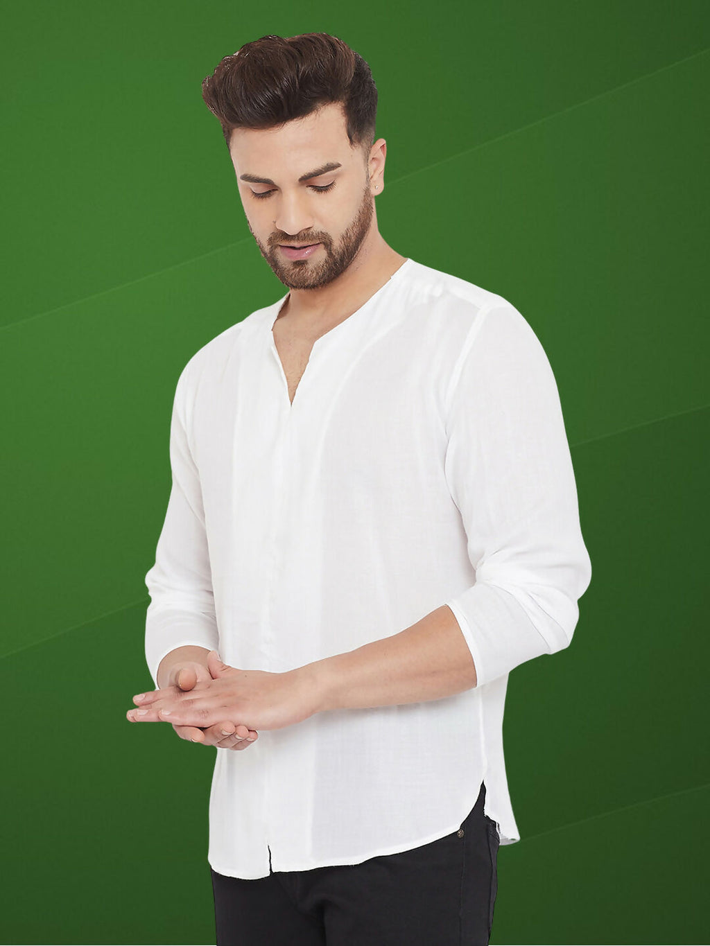Even Apparels Men's Pure Cotton White Kurta | Grocsy