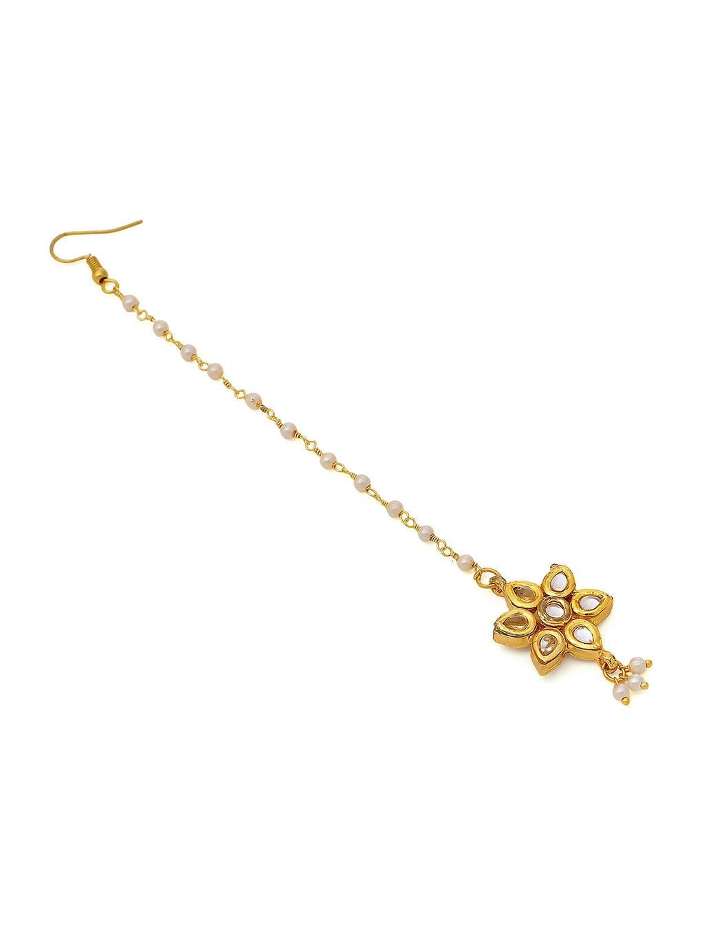Ruby Raang Gold Flower Kundan Maang Tikka | Grocsy