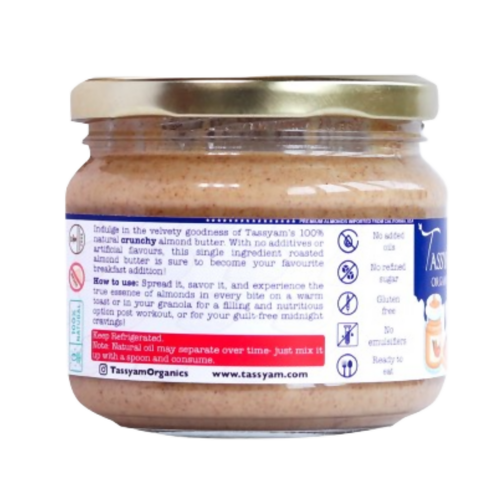 Tassyam Organics Crunchy Almond Butter | Grocsy