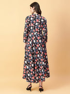 Joban Fashion Black Cotton Printed & Hand Work Dress | Grocsy
