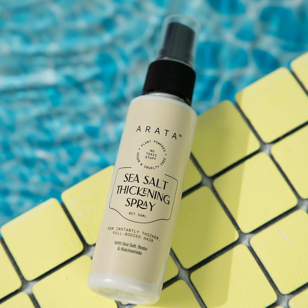 Arata Sea Salt Volumizing Hair Spray Infused with Niacinamide, Biotin & Sea Salt For Instantly Thicker, Full-Bodied Hair | Grocsy