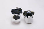 Tiny Bugs Girls Heart Bow Detailing Booties - White & Black | Grocsy