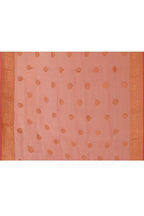 Joban Fashion Rose Gold Banarasi Tissue Pure Handloom Banarasi Silk Saree | Grocsy