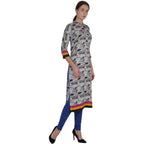 Kanoor Women's Multi Rayon Straight Kurti | Grocsy