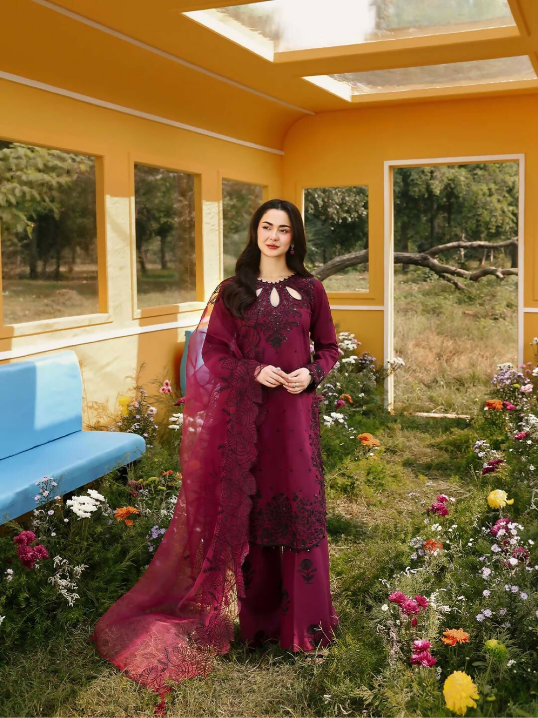 Teeya Creation Womens Trending Stylish Kurta Palazzo Set - Wine | Grocsy