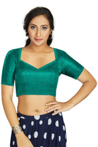 Aastha Fashion Women's Sea Green Art Silk Designer Traditional Readymade Blouse | Grocsy