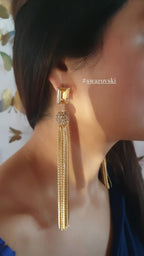 Bling Accessories Swarovski Golden Shadow Earrings | Grocsy