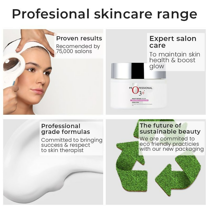 Professional O3+ Night Repair Cream Moisturiser For Brightening & Glow Boosting | Grocsy