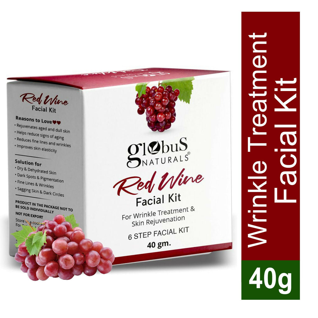 Globus Naturals Anti-Ageing Red Wine 6 Step Facial Kit | Grocsy