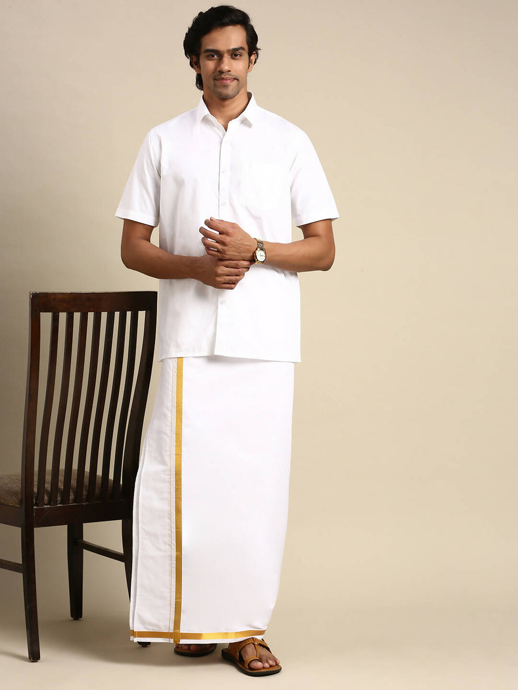 Ramraj Cotton Mens Half Sleeve White Shirt Plus Size - Pure Cotton | Grocsy