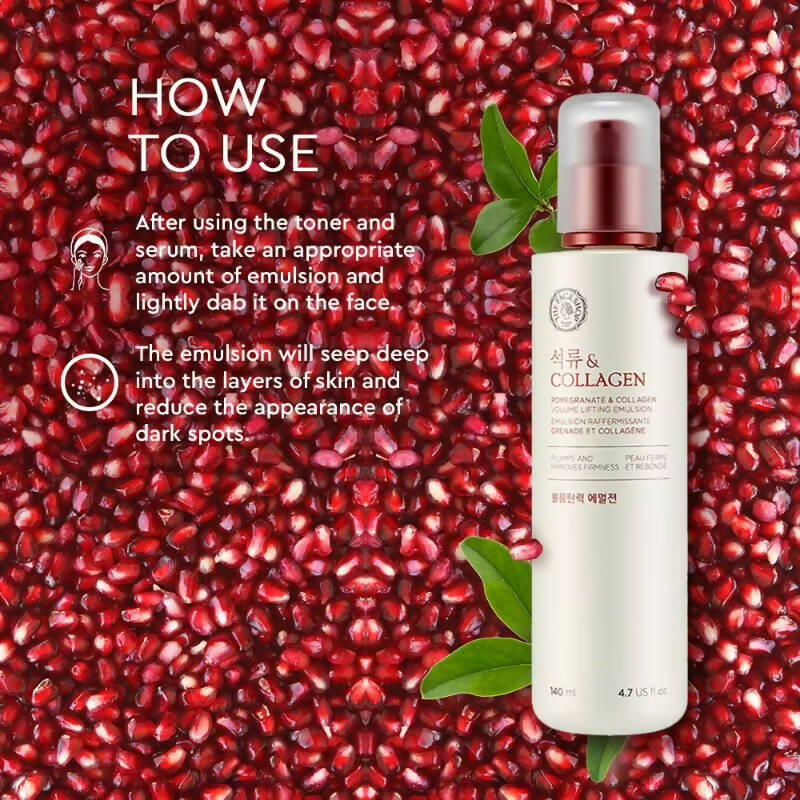 The Face Shop Pomegranate & Collagen Volume Lifting Emulsion - Korean Skincare | Grocsy