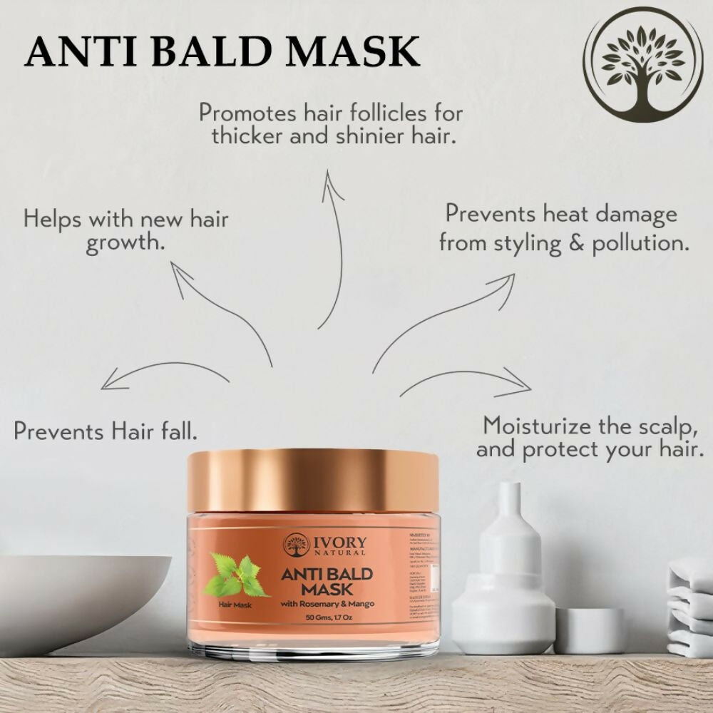 Ivory Natural Bald Mask For Hair - Hair Mask For Less Hair And Hair Thinning | Grocsy