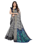 Vamika Cotton Grey Jari Border Bollywood Style Saree (DINO GREY) | Grocsy