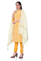 Mustard Cotton Jacquard Woven Unstitched Dress Material - Amara | Grocsy