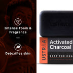 Ustraa Deo Soap For Men - Neem and Green Clay, Sea Minerals, & Activated Charcoal | Grocsy