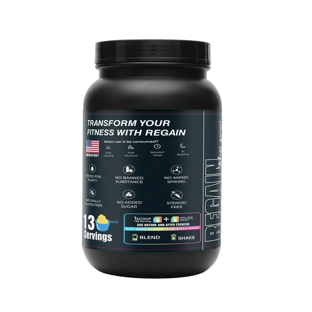 Reformulate Regain I Mass Gainer with Added Pre and Pro Biotics I 364 Energy | 1.5 Creatine - Malai Kulfi | Grocsy