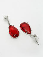 NVR Women's Silver-Plated Red Artificial Stones Studded Handcrafted Jewellery Set | Grocsy