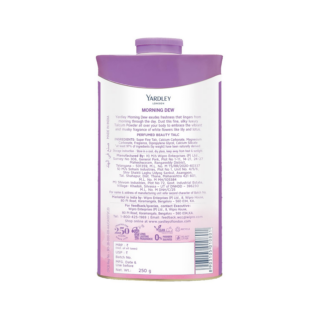 Yardley London Morning Dew Perfumed Talc For Women | Grocsy