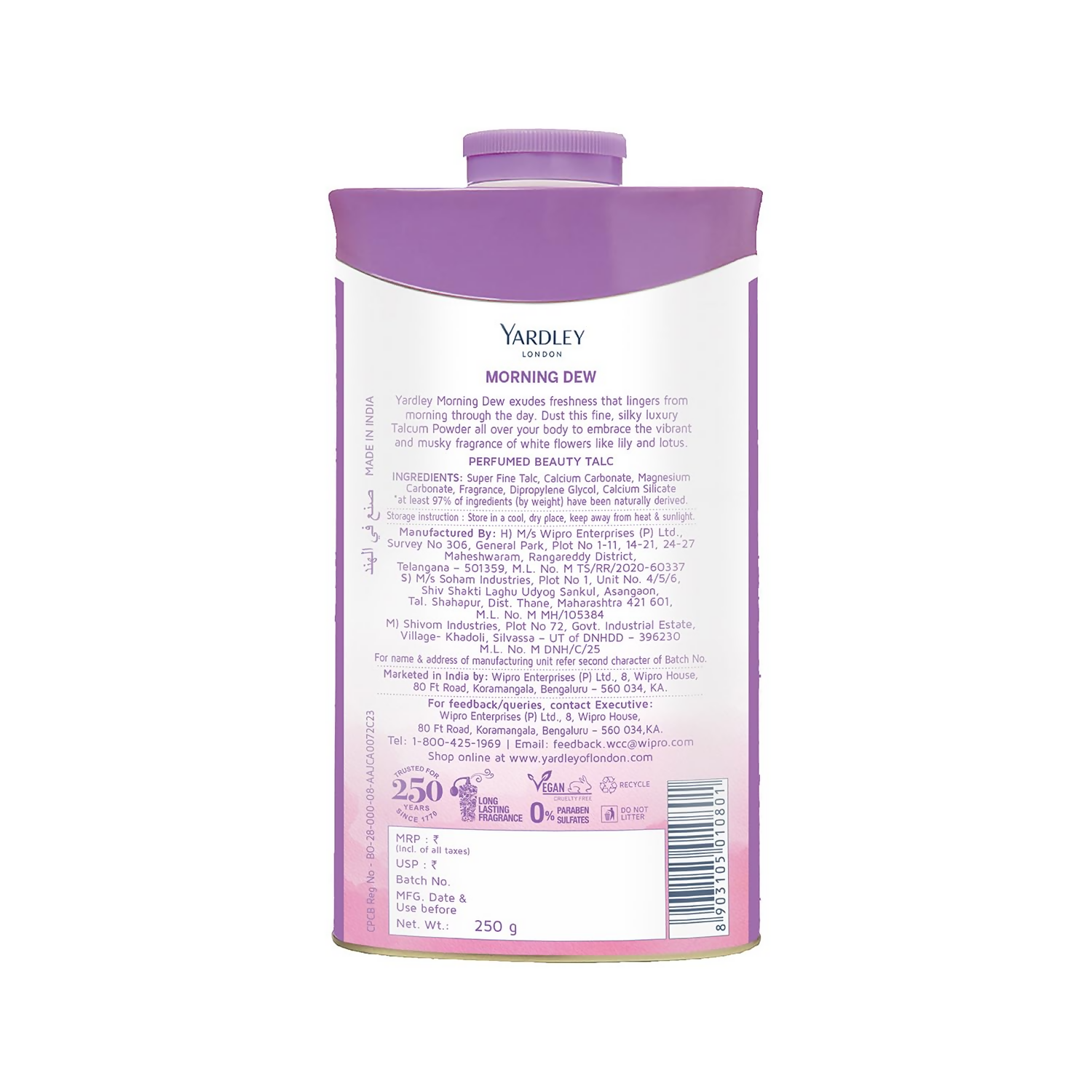 Yardley London Morning Dew Perfumed Talc For Women | Grocsy