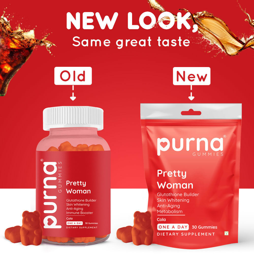Purna Gummies Glutathione Cola Flavour Gummies for Skin Brightening | Grocsy