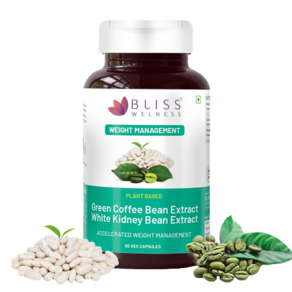 Bliss Welness Green Coffee Bean Extract White Kidney Bean Extract Capsules | Grocsy