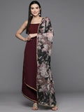Ahalyaa Women Regular Kurta with Palazzos & With Dupatta - Brown Color | Grocsy