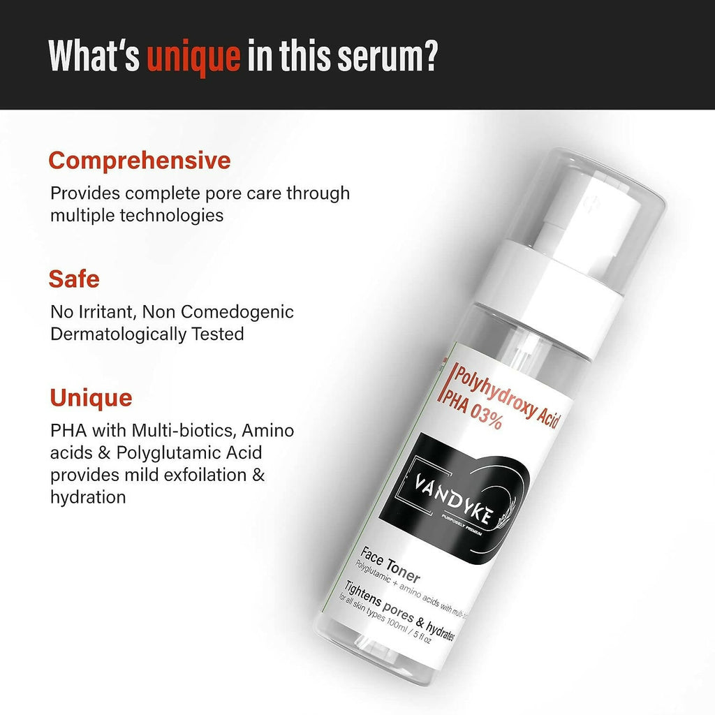 Vandyke 3% PHA Face Toner | Grocsy