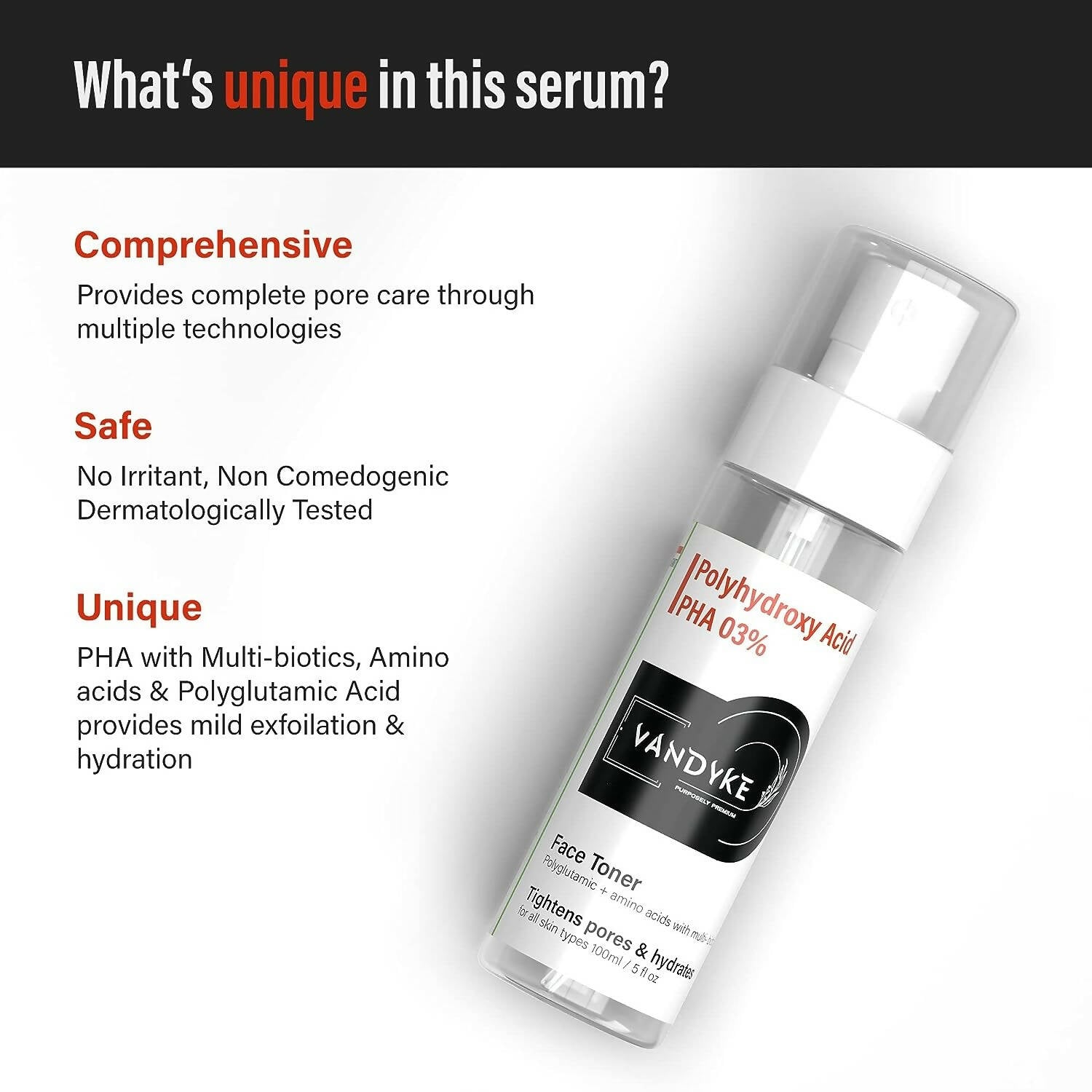 Vandyke 3% PHA Face Toner | Grocsy