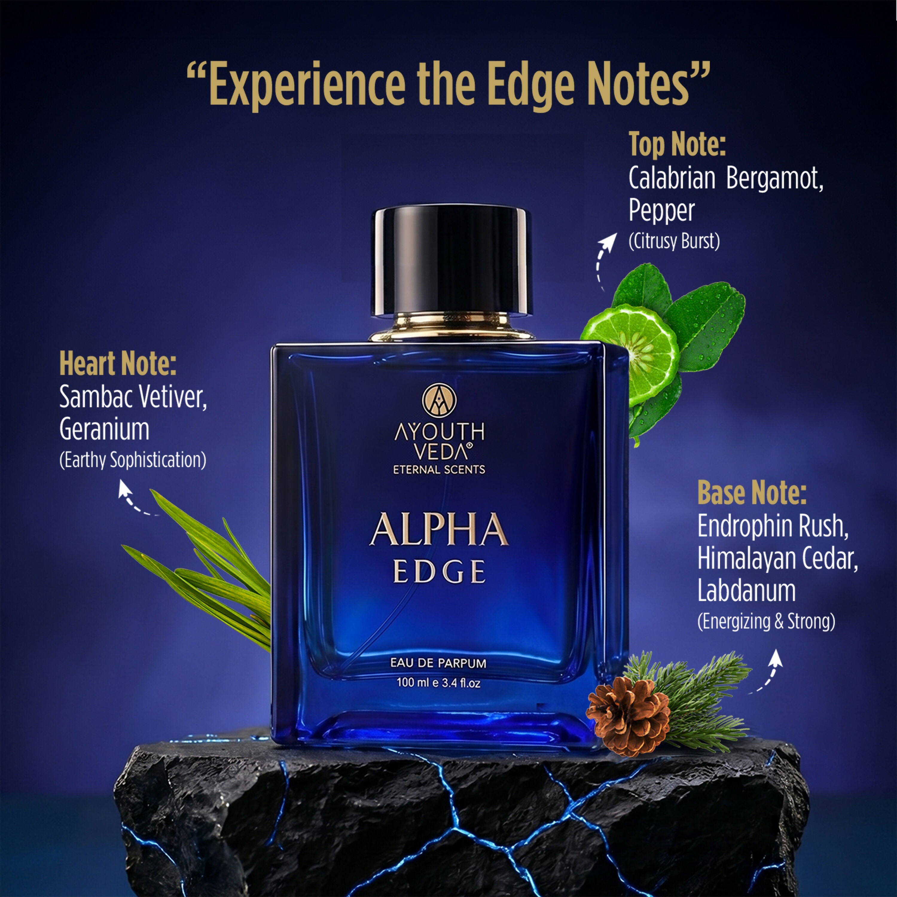 Ayouthveda Alpha Edge Eau De Parfum For Men | Grocsy