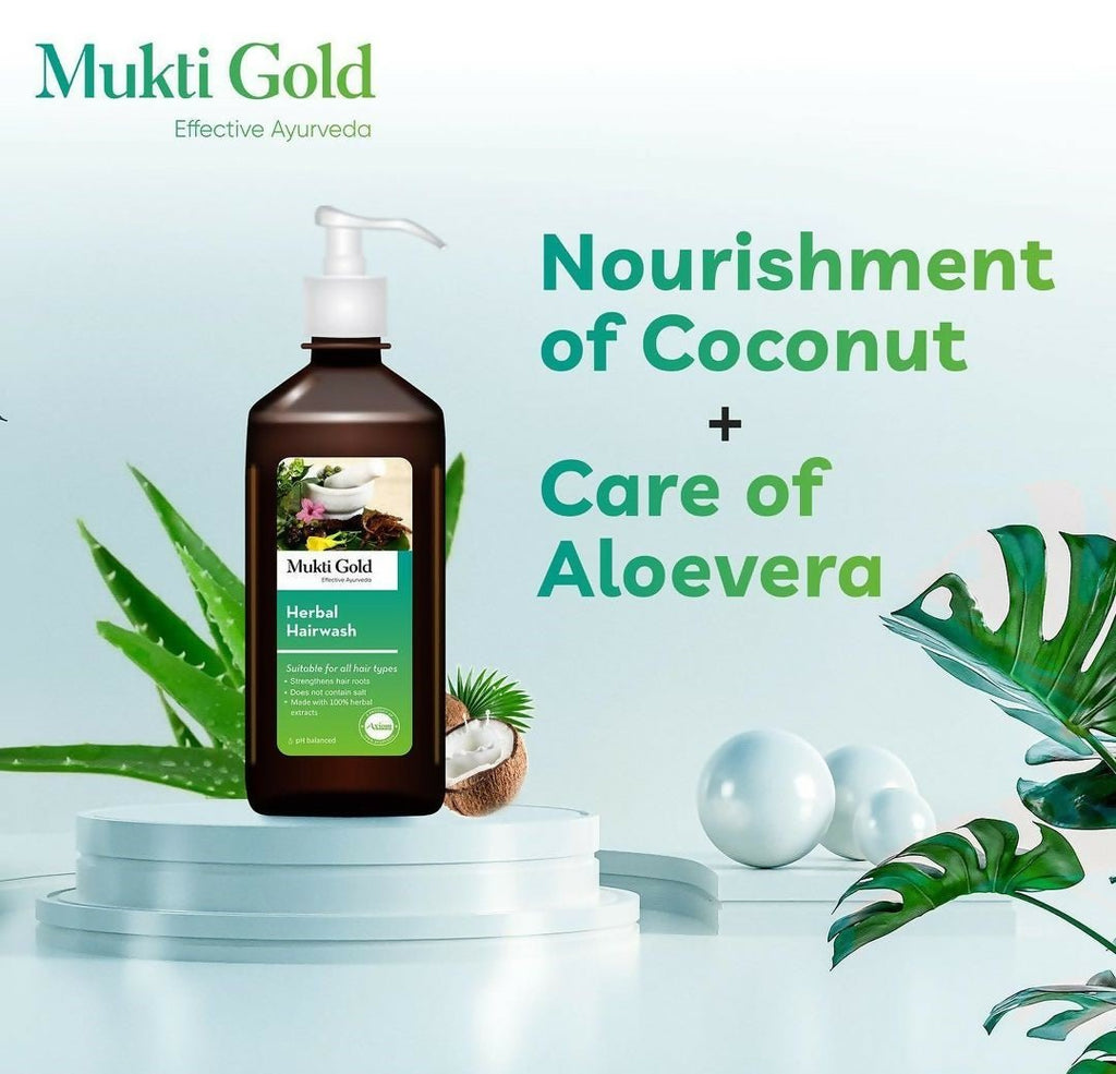 Axiom Mukti Gold Herbal Hairwash (Dispenser) | Grocsy