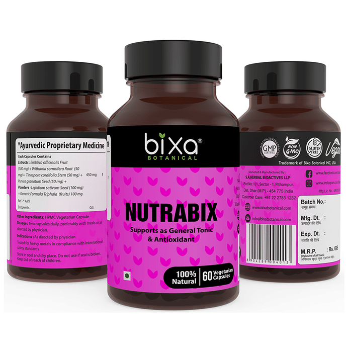 Bixa Botanical Nutrabix 450mg Vegetarian Capsule | Grocsy