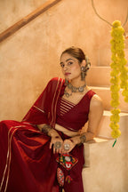 AI Fashion Maroon Silk Crepe Designer Navratri Wear Lehenga Choli Collection | Grocsy
