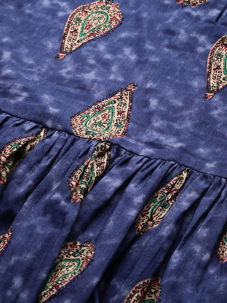 Yufta Navy Blue & Beige A-Line Top | Grocsy