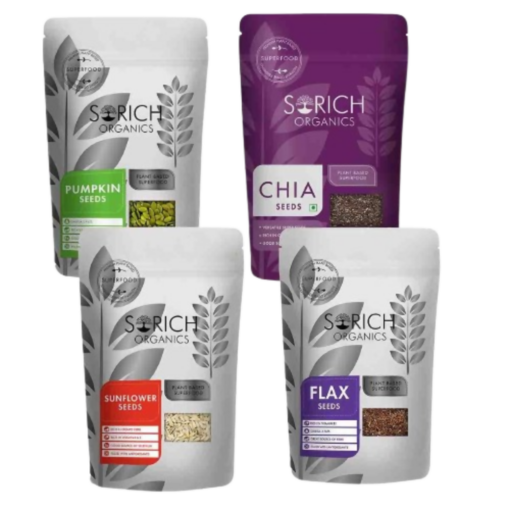 Sorich Organics Sunflower Seeds, Pumpkin Seeds, Chia Seeds and Flax Seeds | Grocsy