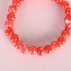 NVR Men & Women Red Marbel Crystal Elasticated Bracelet