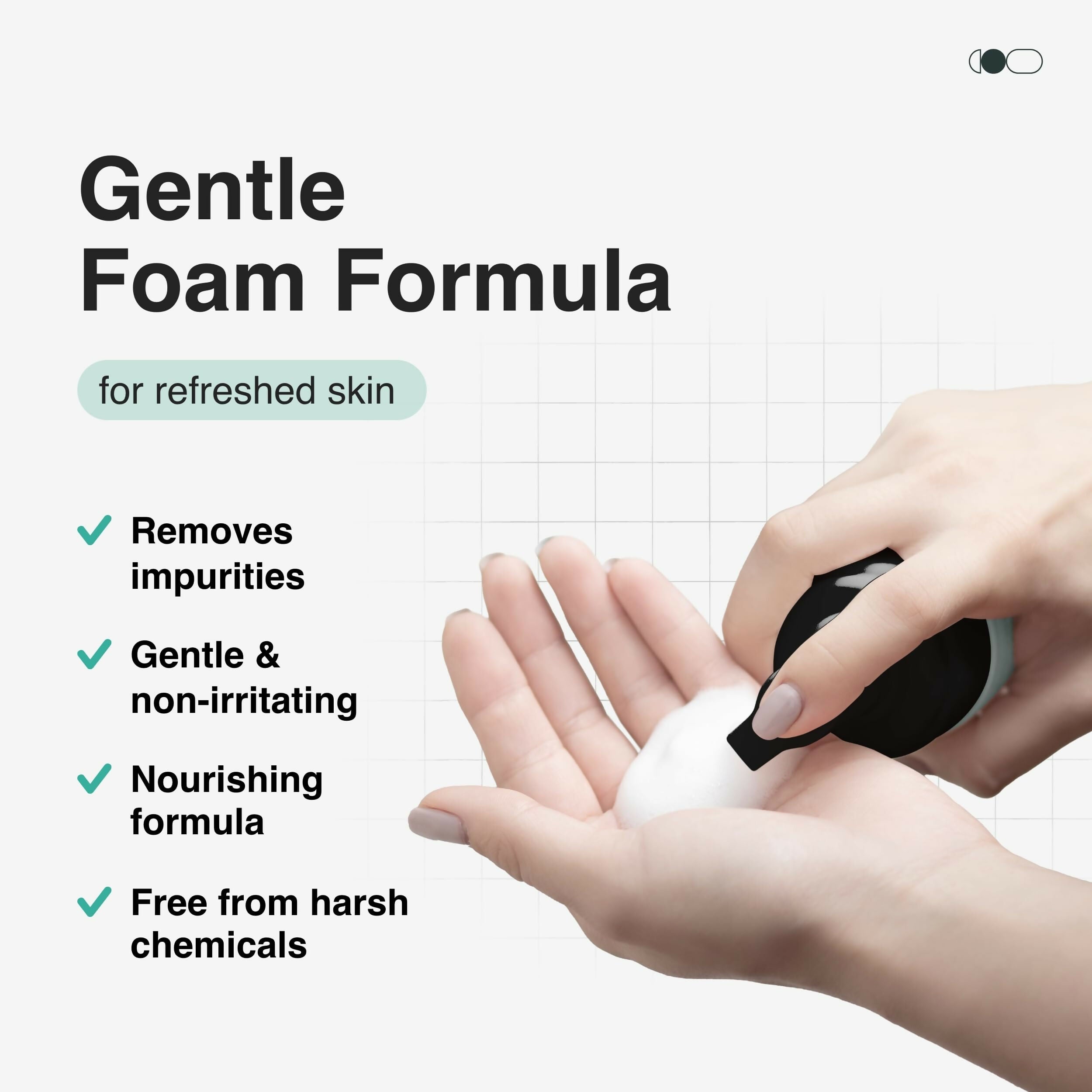 Cureskin Gentle Cleanse Brightening Face Wash with Lactic Acid AHA Foam | Grocsy