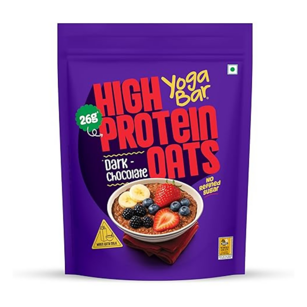 Yoga Bar High Protein Oats - Combo Flavors: Korean Fire, Mum's Masala, Dark Chocolate, Fruit Nuts Seeds, Kesar Pista Kulfi, Banana Creme, Filter Kappi | Grocsy
