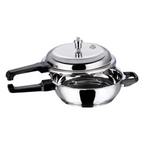Vinod 18/8 Stainless Steel Outer Lid Sandwich Bottom Deep Pan Pressure Cooker | Grocsy