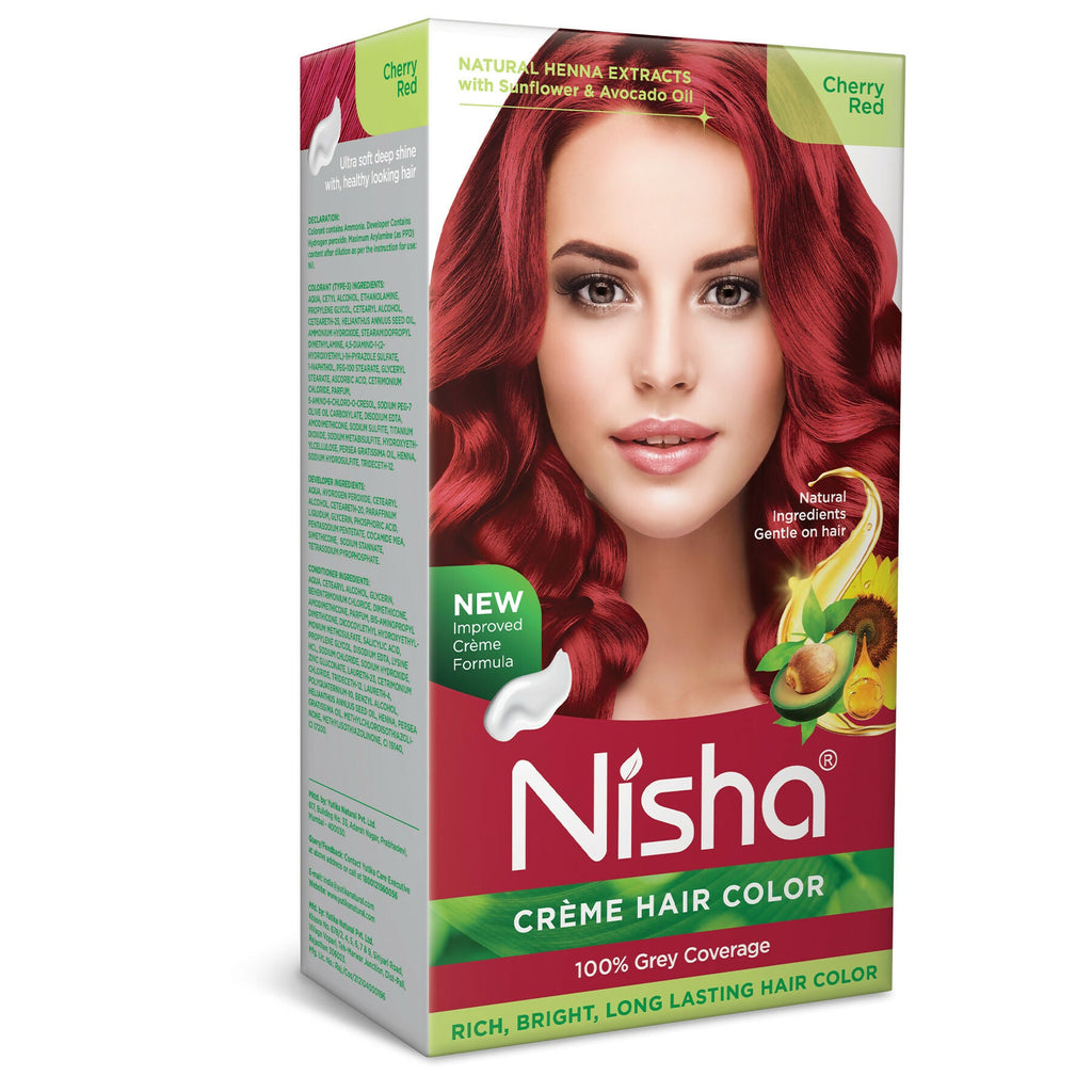 Nisha Creme Hair Color for Women - Cherry Red | Grocsy