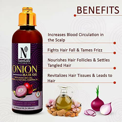 NutriGlow NATURAL'S Onion Hair Oil | Grocsy