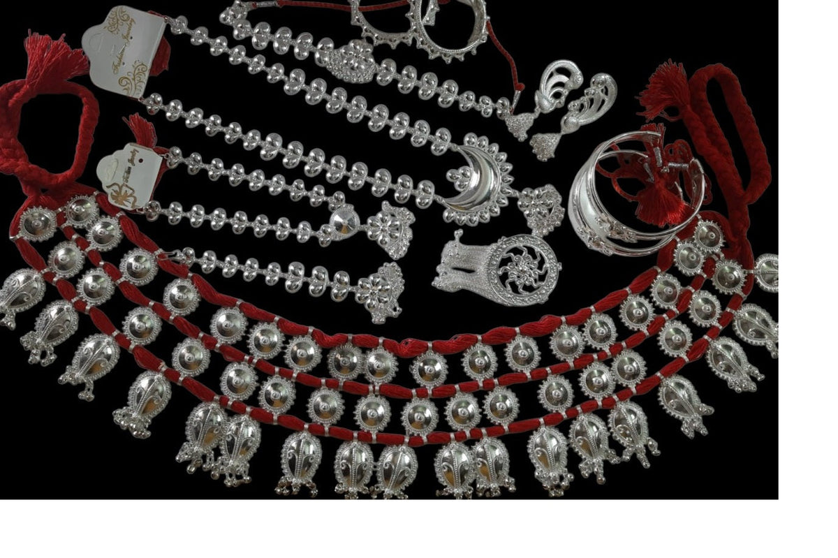 Elite Trading Odissi Dance Jewelry Set – Silver Finish Traditional Jewellery for Dancers/Performers | Grocsy