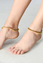 Mominos Fashion Kamal Johar Golden Kundan Anklets | Grocsy