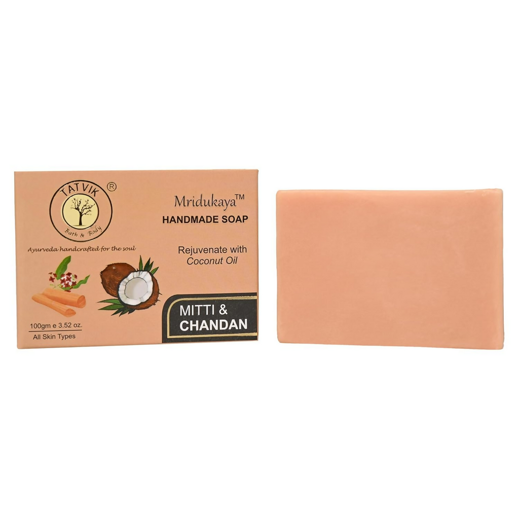 Tatvik Ayurveda Mridukaya Hand Made Soap (Mitti & Chandan) | Grocsy