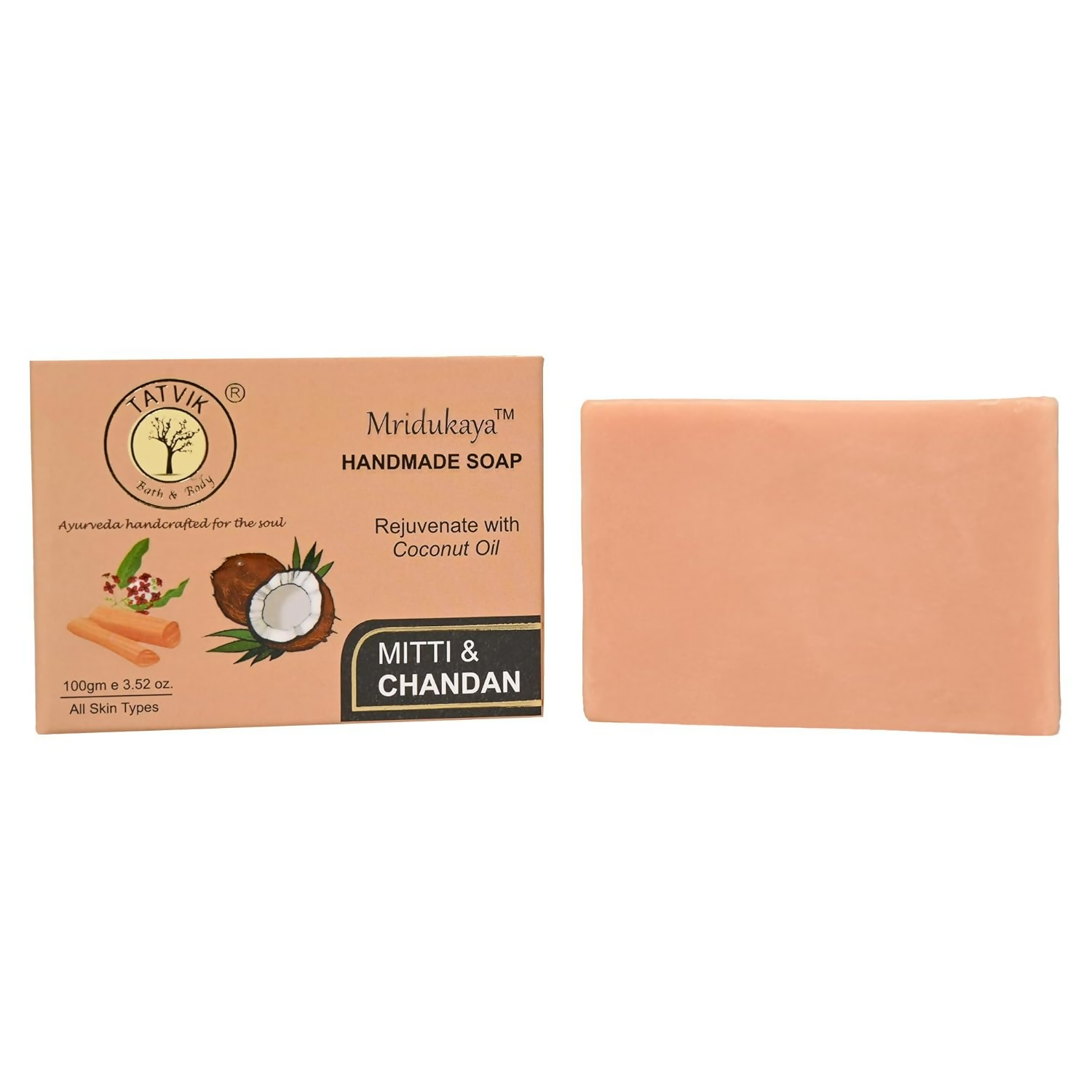 Tatvik Ayurveda Mridukaya Hand Made Soap (Mitti & Chandan) | Grocsy