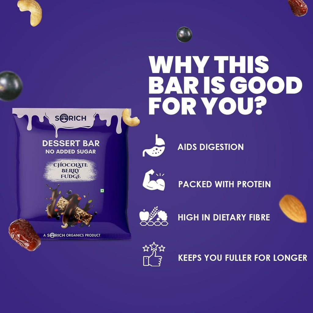 Sorich Organics Dessert Protein Mini Bars Chocolate Berry Fudge | Grocsy