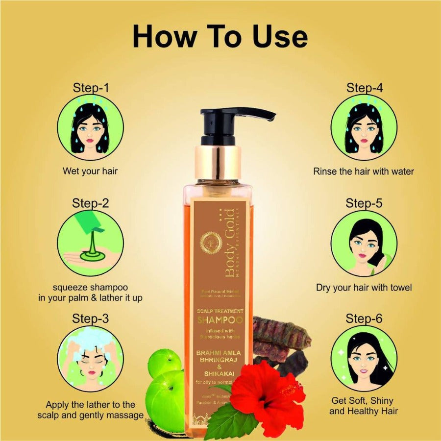 Body Gold Brahmi Amla Shampoo For Oily & Normal Hair | Grocsy
