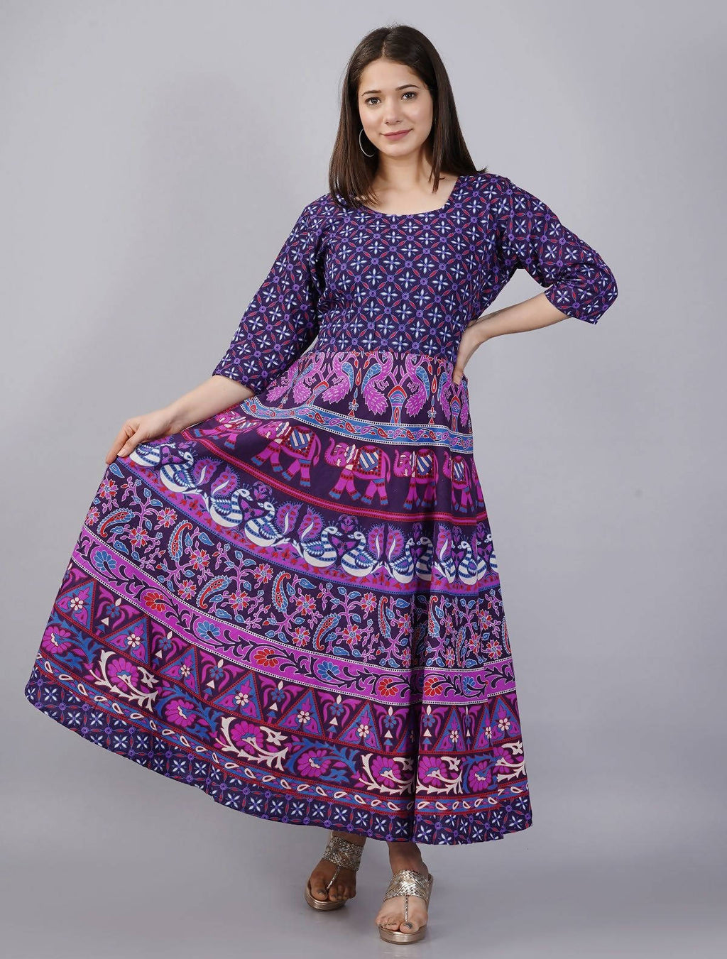 Vamika Multicolor Cotton Printed Party/Casual Wear Kurti (GAM19K) | Grocsy