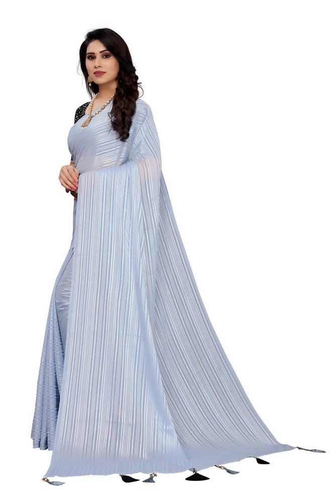 Vamika Grey Georgette Seqence Saree (Riva Grey) | Grocsy